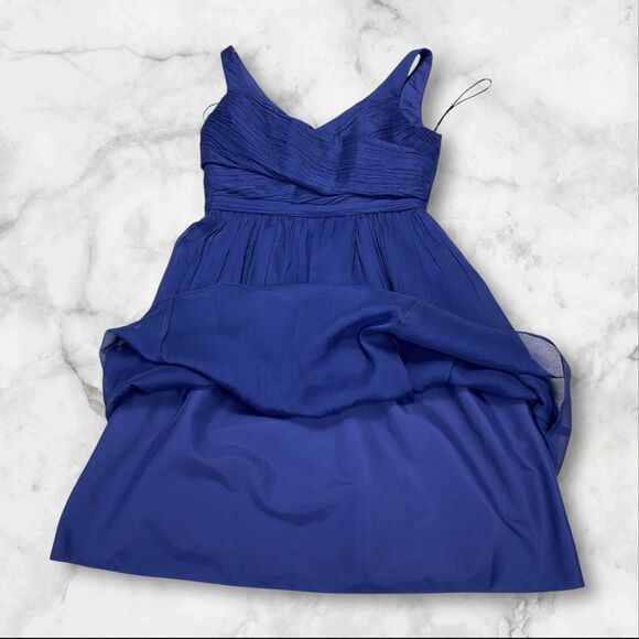 J Crew Heidi Dress Size 4 100% Silk Chiffon A-line V Neck Style 93100 - Picture 3 of 16